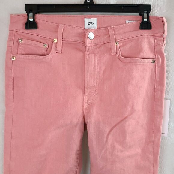 New EDWIN Women's (27) Petal Pink Pixie Mid Rise Skinny Jeans $148 - Picture 6 of 16